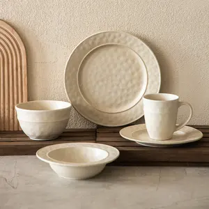 Piatti e piatti EKA Horeca set di ciotole in ceramica di stile nordico, piatto da pranzo in porcellana, stoviglie per la cena dell'hotel