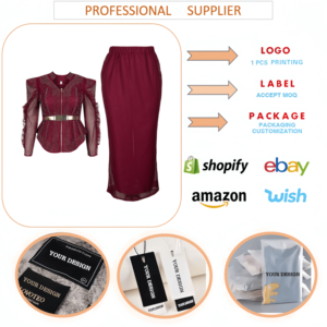 S10359 Luxury Plus Size Women Shirt Set <strong>Heavy</strong> Rhinestone Bead Top and Skirt Set Two Piece African Party Outfits for Women - Product Image 4