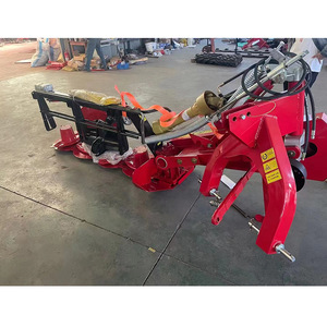 Segadora de discos múltiples para tractor, montada frontalmente, con doble disco para cortar césped, alta productividad, maquinaria agrícola roja - Product Image 2