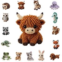Kit de Bricolage en Gros de Perles 3D Animaux Assortis (Grenouille, Pieuvre, Chat) – Ensemble de Perles Artisanales pour Débutants, Cadeau Fait Main pour Adultes et Adolescents, Décoration