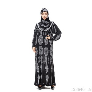 Conjunto de Abaya de Dos Piezas Personalizado para Niñas, Informal, de Poliéster, con Sudadera Sencilla y Diadema para Mujeres Musulmanas, Venta Directa/Stock al por Mayor - Product Image 4
