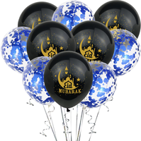 12 pouces Hot Eid Mubarak Ballon Coloré Confettis Ballon 10 Pièces Ensemble Ramadan Étoile Lune Ballon Décoration De Fête Personnalisé