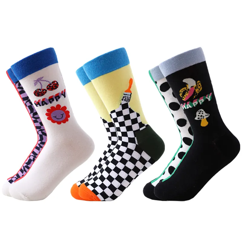 2024 Schlussverkauf gute Qualität bunte AB-Socken unterschiedliches Muster Mode Unisex Street Socken Herren