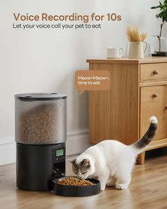 Distributeur automatique de nourriture pour animaux domestiques (chiens et chats) double bande 2,4 GHz et 5G, avec bacs en plastique et acier inoxydable en forme de bouteille, rechargeable - Product Image 5