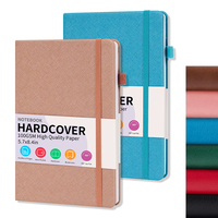 Carnet à spirales en cuir PU A5 B5, couverture rigide, logo personnalisé, journal ligné, agenda avec bande élastique