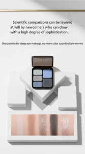Paleta <span class=keywords><strong>de</strong></span> Sombras <span class=keywords><strong>de</strong></span> Ojos en Polvo <span class=keywords><strong>de</strong></span> 5 Colores, Marca Privada, Bestseller, Acabados Mate y Brillantes Intensos, Cruelty Free, Alta Pigmentación - Product Image 5
