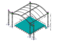 Plateforme de scène modulaire en alliage d'aluminium pour événements extérieurs, tente de concert, éclairage et toit de présentation