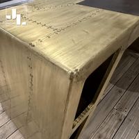 Mobilier de bureau design créatif aile d'aviateur avec cadre en aluminium table de bureau pour avion d'aviation doré