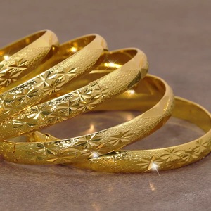 UWIN Classic Star Carved 22K <strong>Gold</strong> <strong>Plated</strong> Indian Cuff <strong>Bangle</strong> Jewelry Bracelet for Women Dubai Fashion Wedding Party <strong>Bangles</strong> - Product Image 5