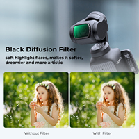 Ensemble de filtres pour objectif K&F Concept magnétique variable ND&UV&CPL/diffusion noire/grand angle, lot de 4, compatible avec DJI OSMO Pocket 3 / 4
