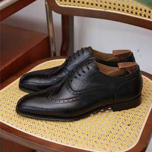 Zapatos Oxford Brogue de Tres Piezas para Hombre, Estilo Británico, con Cordones Cuadrados, Ligeros, Antideslizantes, Transpirables, Casuales, Formales y de Negocios - Product Image 4