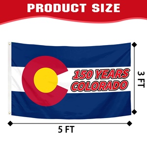 Colorado 150e verjaardagsvlag 5x3 ft wit en blauw gestreept staatsverjaardagsvlag met messing oogjes voor Onafhankelijkheidsdag - Product Image 2