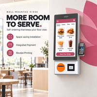 Kiosque compact en libre-service OEM avec lecteur de carte, scanner QR et imprimante 80 mm pour café
