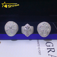 Bague Moissanite Fantaisie VVS Meilleures Ventes en Argent Sterling 925, Bague Moissanite Personnalisée Glacée pour Hommes, Bijoux Hip Hop