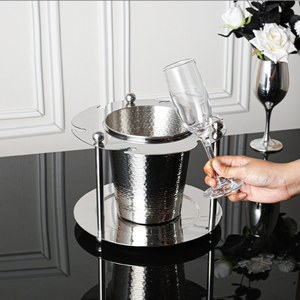 Rượu Sâm banh làm mát xô cốc chủ hiển thị khay nhà hàng trang trí nội thất 304 ánh sáng sang trọng thép không gỉ rượu vang thủy tinh Băng xô chủ - Product Image 4