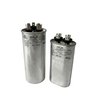 Condensador de Arranque de Motor Dual para <span class=keywords><strong>Aire</strong></span> <span class=keywords><strong>Acondicionado</strong></span>, Redondo/Ovalado, 2-120uf CBB65, Carcasa de Aluminio, 370-450v, Certificación UL, para Contratistas de HVAC YOD - Product Image 1