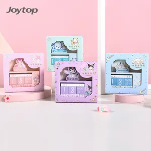 Joytop SR 1863 Wholesale Sanrio Good Times Spiral Calendar Cartoon style wooden perpetual calendar