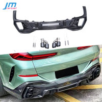 Alerón difusor de parachoques trasero de fibra de carbono con puntas de escape, Kits de carrocería para BMW X6 G06 2020-2023 FRP, decoración de coche