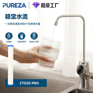 Cartouche de filtre à eau en carbone actif fritté Pureza de 20 pouces, CTO universel, purification de l'eau domestique - Product Image 2