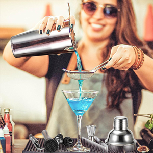 Hot bán 10 mảnh Cocktail Shaker thiết lập tùy chỉnh Boston Cocktail làm cho bộ Martini thép không gỉ <span class=keywords><strong>bartending</strong></span> <span class=keywords><strong>kit</strong></span> thanh công cụ Bộ quà tặng - Product Image 4