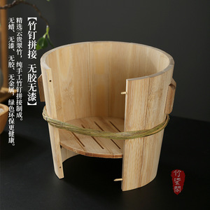 Bamboo Steamer Rice <b>Cooker</b> Set With Lid And Spoon Eco Friendly Hand Wash Only For Cooking Rice Guizhou Origin - Product Image 3