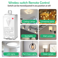 Kit Récepteur Interrupteur Mural Sans Fil RF433 Double Pôle Étanche avec Indicateur Lumineux Nuit IP66 EU/UK