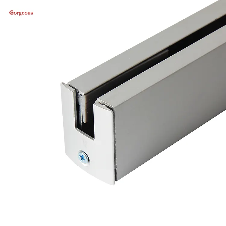 Accesorios de barandilla de vidrio de aluminio abrazadera de perfil de canal en U accesorios de base sin marco para balaustrada de balcón de vidrio