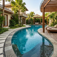 Carrelage de piscine Fanxixi en porcelaine, isolation thermique, 97x97mm, antidérapant, aspect marbre vert Bali, paysage Sukabumi