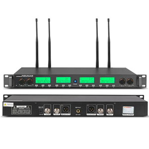 Oem <span class=keywords><strong>Receiver</strong></span> phạm vi kỹ thuật số 4 kênh micro không dây với microphone bốn thiết bị cầm tay/Tai nghe/Lavalier Microphone - Product Image 2