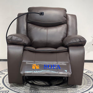 Europäischer Moderner Leder-Maniküre-Liegestuhl Multifunktionaler Schaukel-Massagestuhl mit Kreuzrücken und Quadratischen Armlehnen Metallrahmen - Product Image 3