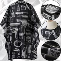 Cape de Coiffure Imperméable Personnalisable avec Logo pour Barbier et Salon, en Néoprène avec Boutons-Pression et Col en Silicone, Noire