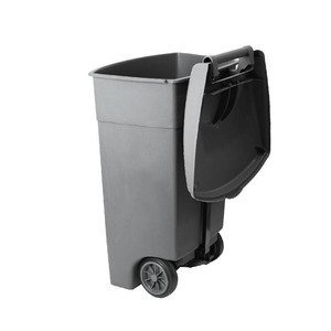 Contenedor de Basura para Exteriores de 120L, Gris, con Apertura a Pedal, Rectangular, de Plástico Reforzado para Uso en Exteriores - Product Image 2