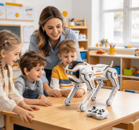 Chien robot télécommandé RC, chiot interactif programmable, jouet électronique pour enfants, cadeau pour garçons