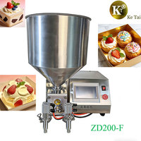 Machine de remplissage semi-automatique ZD200-F à écran tactile LED haute précision, équipement en acier inoxydable pour le remplissage de crème de beignets, gâteaux et cupcakes