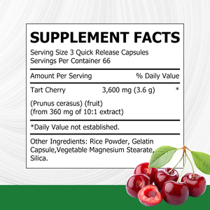 OEM ODM Tart Cherry Capsules with Tart Cherry Extract Support Exercise Recovery Muscle Health Exercise Recovery Immune - Product Image 2