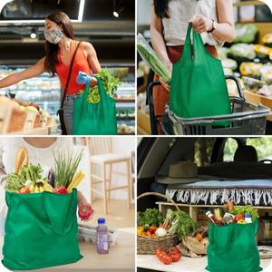 Sac fourre-tout pliable en polyester épais imperméable avec logo personnalisé pour les courses au supermarché, les fournitures de plein air - Product Image 6