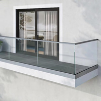 EKOO Maßgefertigtes Aluminium-U-Profil Glasgeländer für Treppen und Balkone, Rahmenloses Glasbalustradensystem