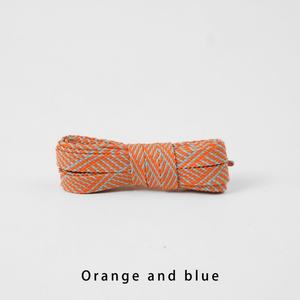 Lacets plats en polyester double couche de 1 cm de large, colorés et rayés, pour baskets et chaussures décontractées (vente en gros) - Product Image 6