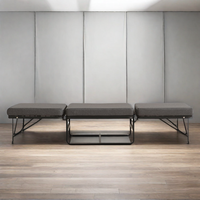 Estructura de Sofá Cama 3 en 1 de Metal Plegable, Moderna y Resistente, con Bloqueo de Seguridad, Diseño Portátil para Uso en Hoteles