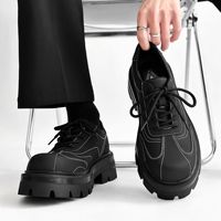 Chaussures Derby pour hommes haut de gamme, à bout carré, antidérapantes, respirantes, à semelle épaisse, avec effet de volume pour les pieds larges