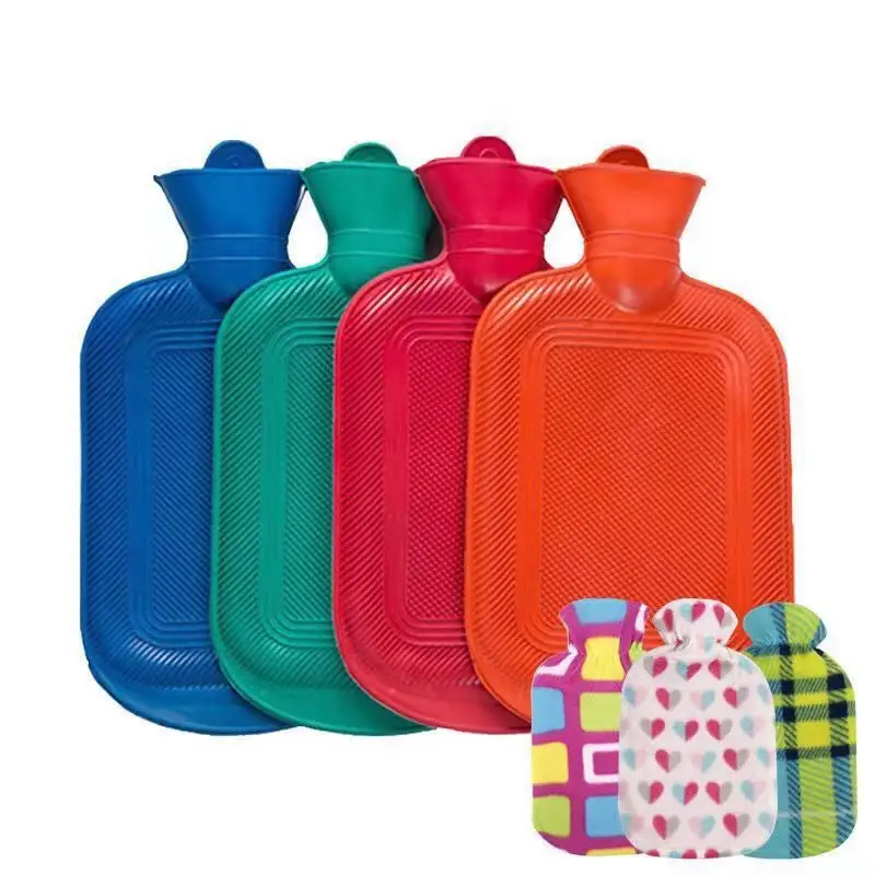 Hot selling 500ml 1000ml 2000ml hot-water and cold water bottle bag with cover Reusable rubber hot-water bag