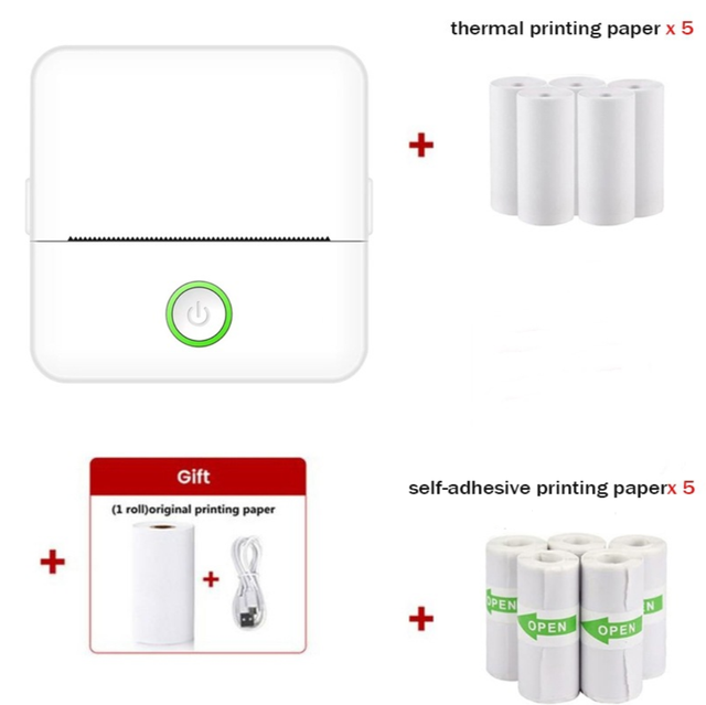 Mini Portable Printer X6 Thermal Printer Wireless BT Thermal Printer Sticker Label for Office Study