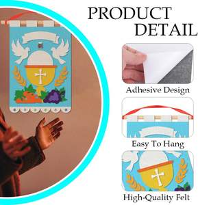 Personalizado Santa Iglesia Pew Banner gema pegatinas artes manualidades Kit <span class=keywords><strong>domingo</strong></span> Escuela fiesta decoraciones fieltro Santa Iglesia decoración Kit - Product Image 5