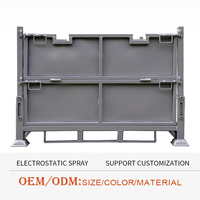 Caisse de transport OEM pliable en acier robuste pour entrepôt, conception pliable, boîte de rangement pour marchandises et équipements de stockage