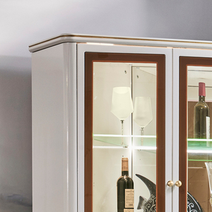 Meuble de rangement moderne en bois <span class=keywords><strong>blanc</strong></span> pour salon, bar à vin, grand meuble de luxe en verre pour salle à manger, <span class=keywords><strong>armoire</strong></span> à vin - Product Image 2