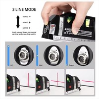 Niveau laser multifonctionnel avec ruban de mesure standard de 2,5 m (8 pi) et règles métriques