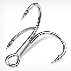 Acier à haute teneur en carbone 8012 <span class=keywords><strong>triple</strong></span> crochet de pêche rond plié matériel d'eau salée avec barbelé <span class=keywords><strong>Triple</strong></span> crochets <span class=keywords><strong>pour</strong></span> la pêche au <span class=keywords><strong>leurre</strong></span> - Product Image 3