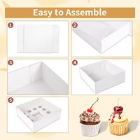 Boîte d'insertion en carton ondulé transparente anti-humidité 1+12 pièces avec couvercle/base/fenêtre pour emballage alimentaire de qualité alimentaire Xue Mei