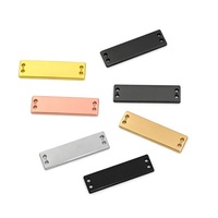 Plaque métallique vierge 1*3.5cm en alliage de zinc, étiquette nominative personnalisée gravée au laser, logo métallique sur mesure pour sacs et sacs à main
