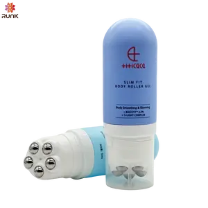 wholesale 200ml 300ml body lotion massage oil roller tube with 5 steel roll ball for neck cream body slim soft bottle